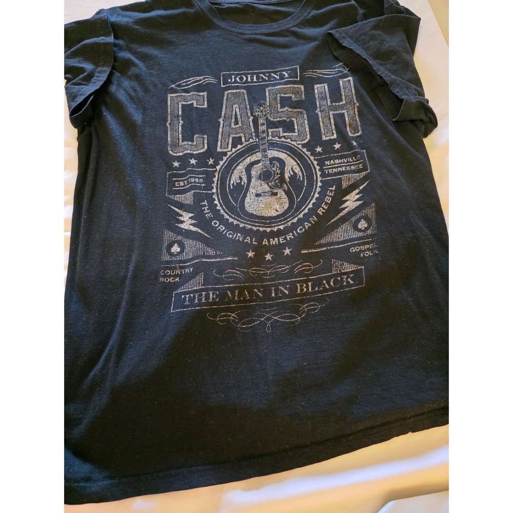 Johnny Cash Shirt Mens Large Black Graphic Tee The Man In Black American Rebel